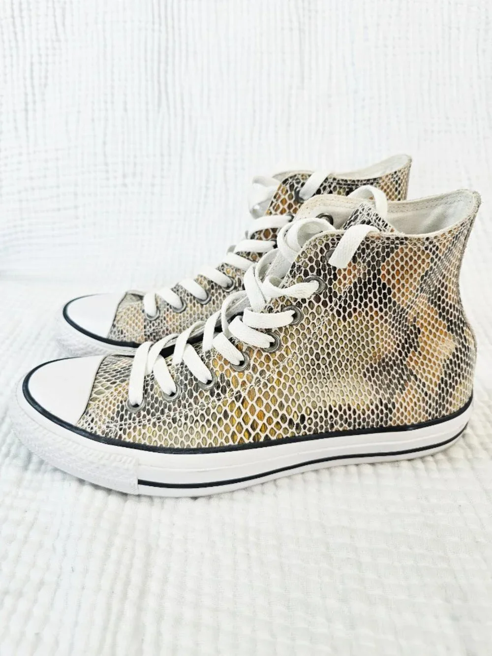 Converse Chuck Taylor All Star High Top - Leather Snakeskin Print - Women's 8.5 - Picture 6 of 7